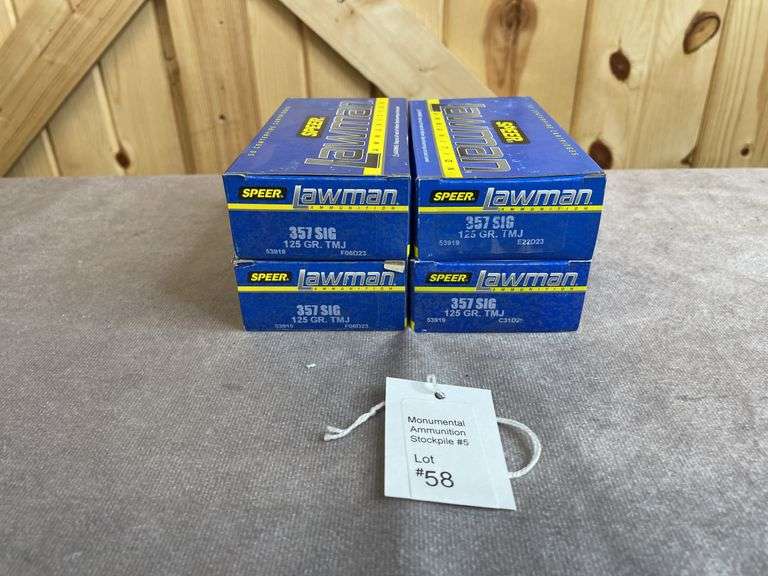 4 Boxes Speer Lawman 125 Gr. TMJ .357 SIG