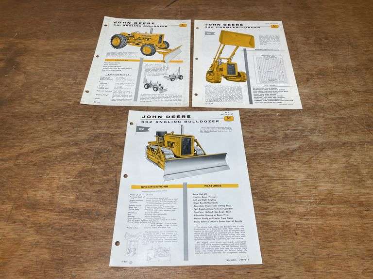 (3) John Deere Industrial Spec Sheets