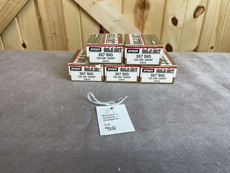 5 Speer Gold Dot 125 Gr. GDHP .357 SIG