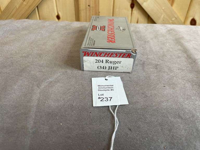 1 Box Winchester 34 Gr. JHP .204 Ruger