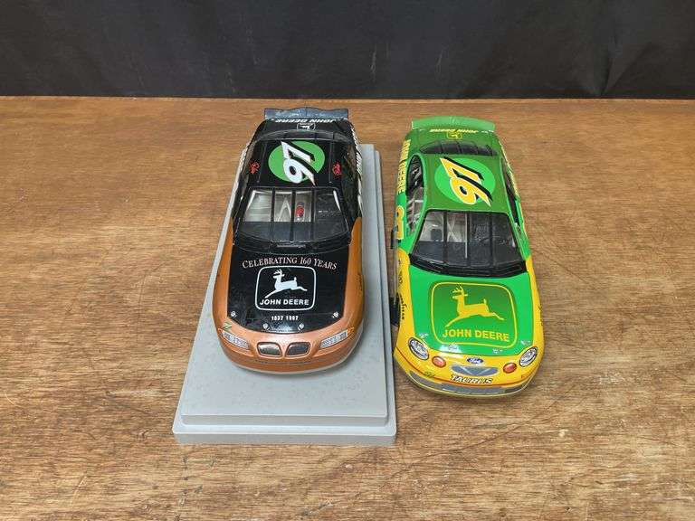(2) 1/18 John Deere NASCAR