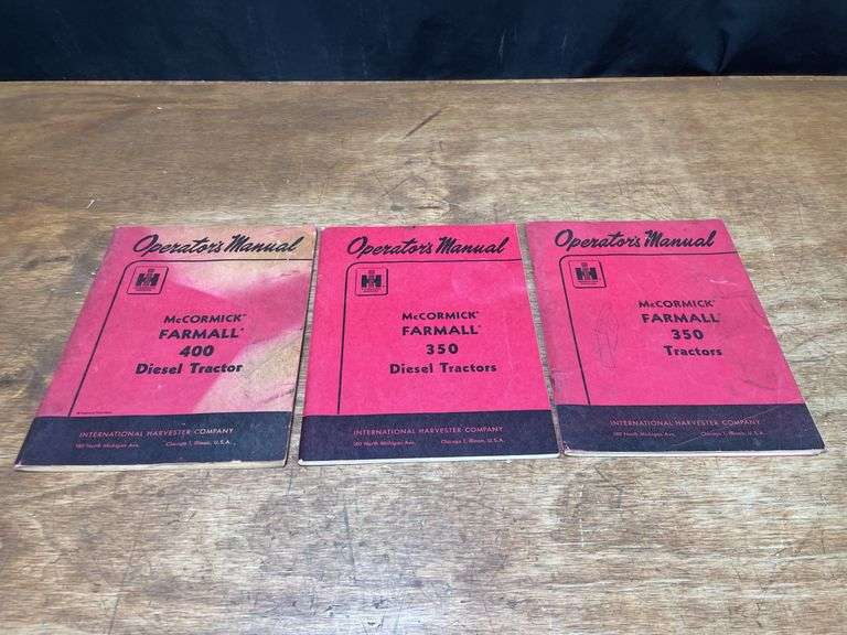 (3) Farmall Tractor Operators Manuals image