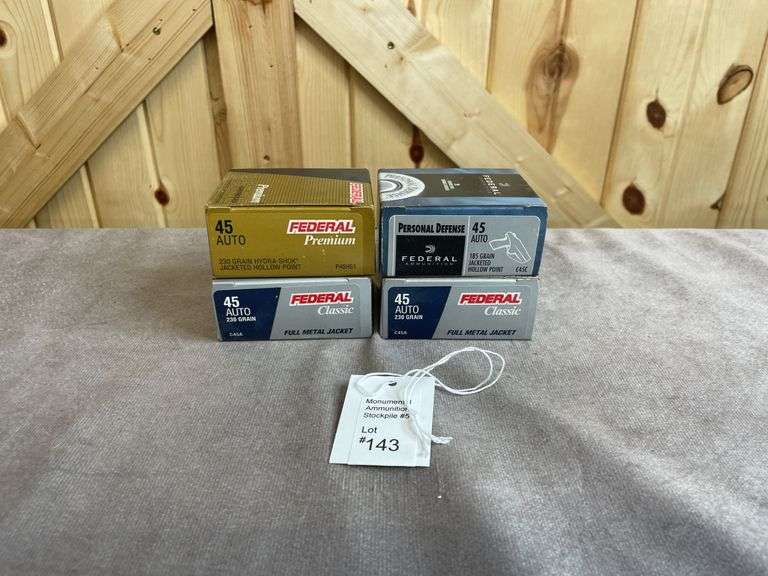 4 Boxes Federal 230/185 Gr. FMJ/JHP .45 Auto