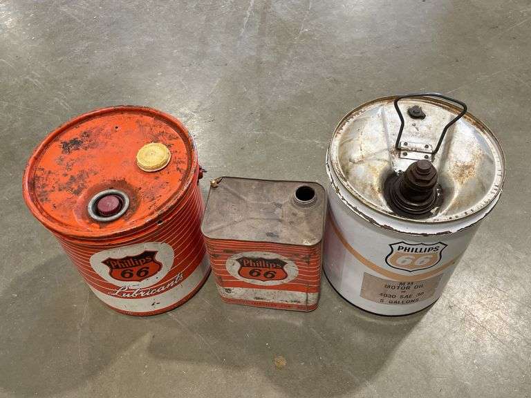 (3) Phillips 66 Oil Cans