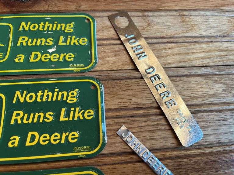 (5) John Deere License Plates + Tags