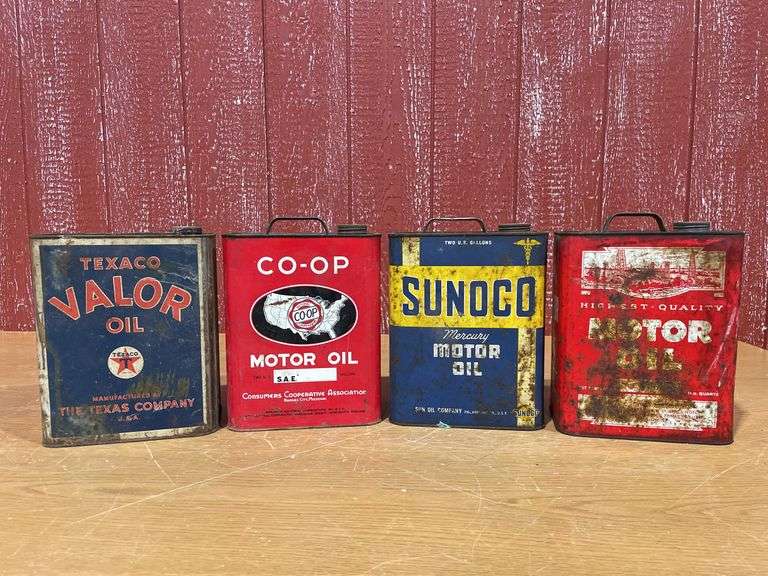 (4) Collection of vintage oil cans image
