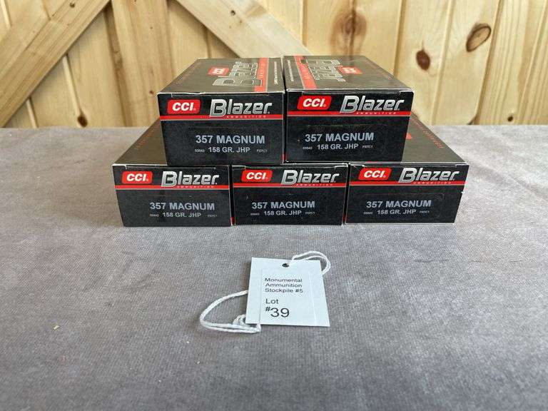5 Boxes CCI Blazer 158 Gr. JHP .357 Magnum