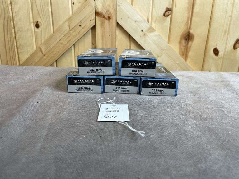 5 Boxes Federal 55 Gr. FMJ .223