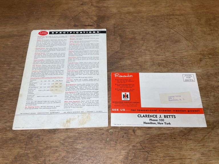 (2) IH Crawler Sales Literature