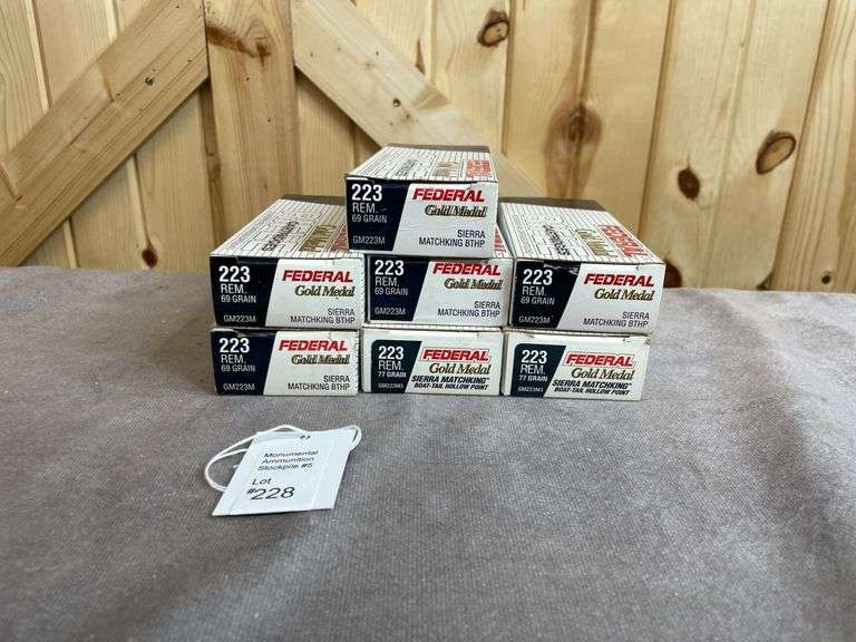 7 Boxes Federal Gold Medal 69 & 77 Gr. BTHP .223