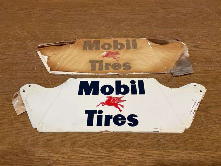 NOS -  Mobil Pegasus Gas Station Tire Display Rack image