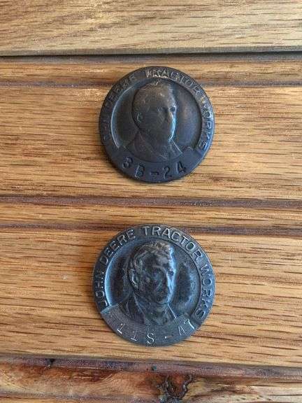 (2) John Deere Tractor Works Employee Badge image