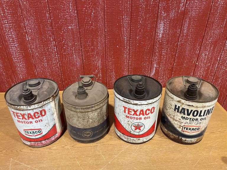 Texaco and Pure Oil Motor Oil Cans