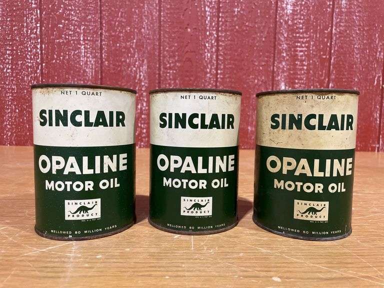 (3) NOS Sinclair Opaline Motor Oil Cans image