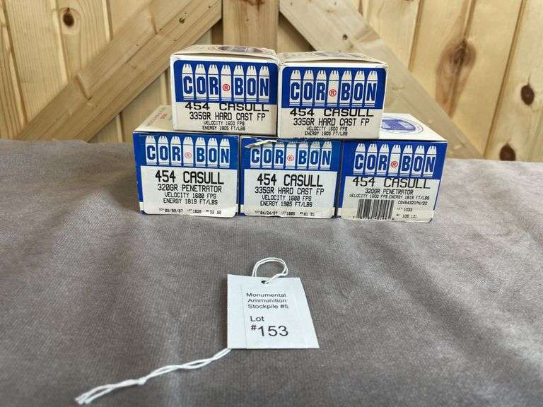 5 Boxes Cor-Bon 320/335 Gr. Penetrator Cast FP .454 Casull
