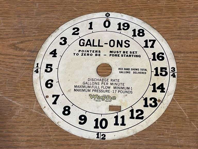 Wayne Clockface Pump Dials