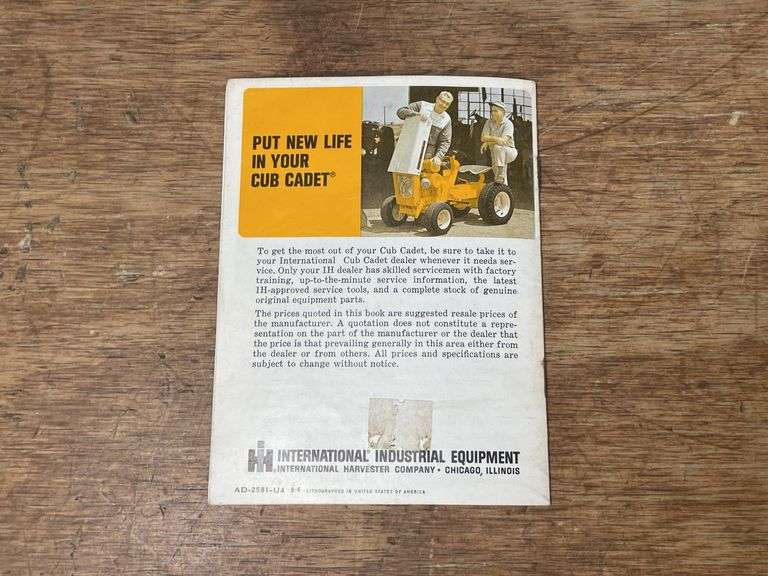 1968 IH Cub Cadet Parts + Accessories Catalog
