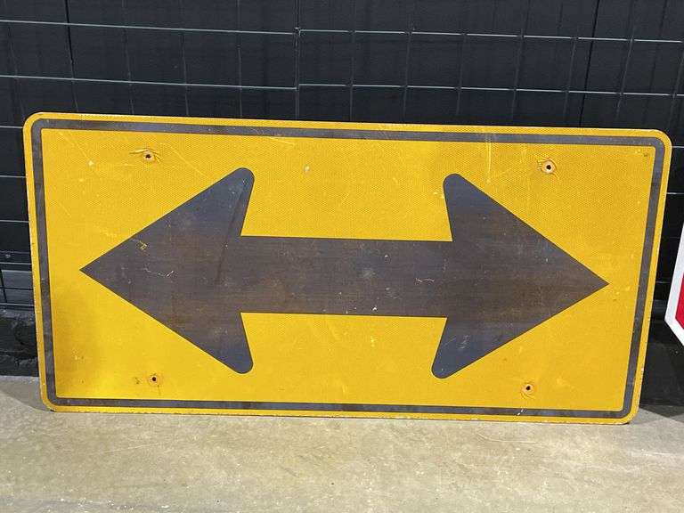 (2) Stop + Double Arrow Signs