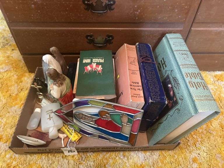 Assorted Bibles and Biblical Statues image