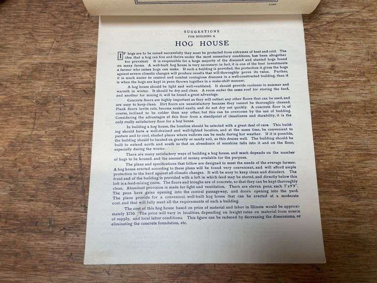 1912 IHC Hog House Building Plans