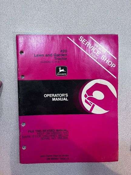 (2) John Deere 420 Dealership Manuals