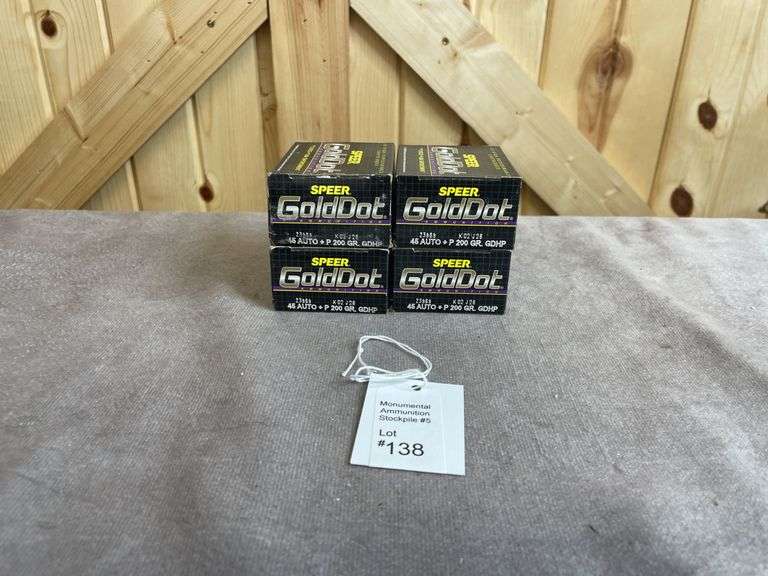 4 Boxes Speer Gold Dot 200 Gr. GDHP .45 Auto +P