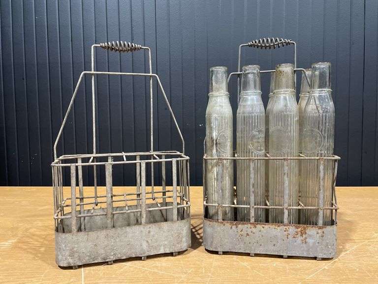 (8) Pure Oil Tiolene Embossed Glass Oil Bottles with (2) Carriers image
