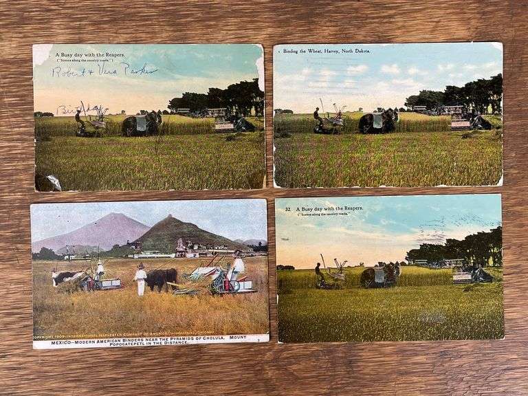 (4) IHC + Deering Reaper Postcards image