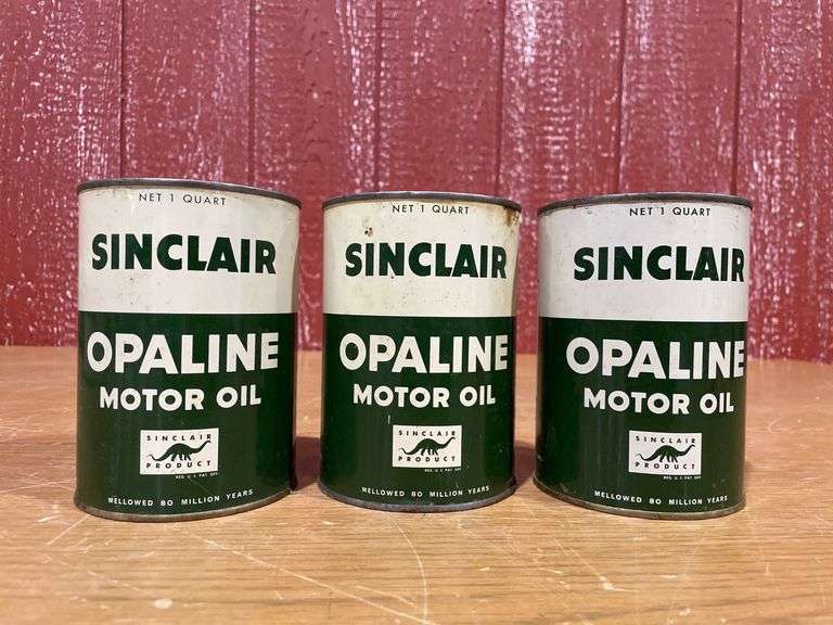 (3) NOS Sinclair Opaline Motor Oil Cans image