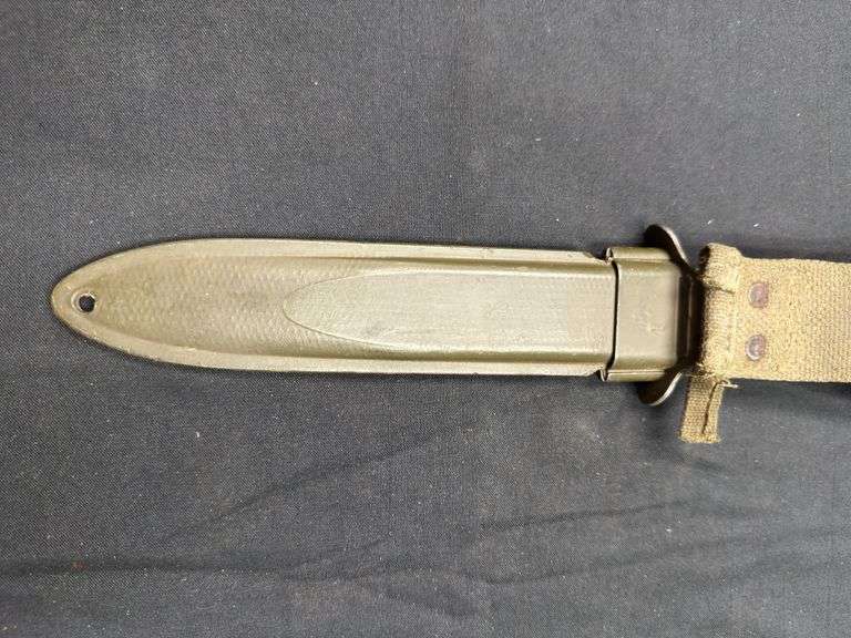 Chromed US Blade Marked Utica M3 Trench Knife w/M8 Scabbard