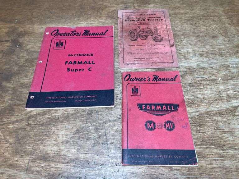 (3) Farmall Tractor Operators Manuals image
