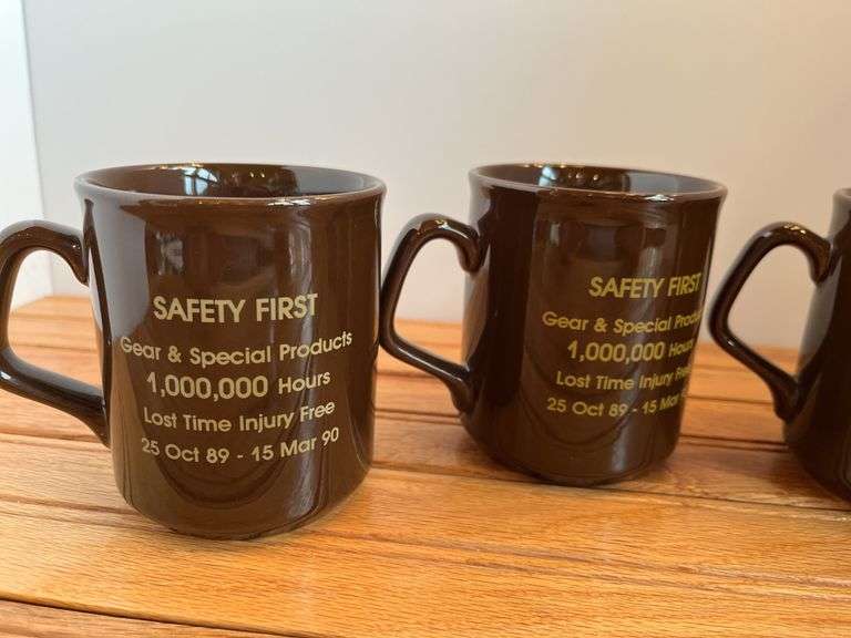 (4) 1990 John Deere Safety First Mugs