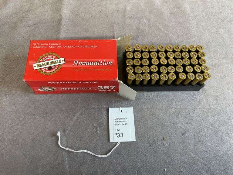 3 Boxes Black Hills 125 Gr. JHP .357 Magnum