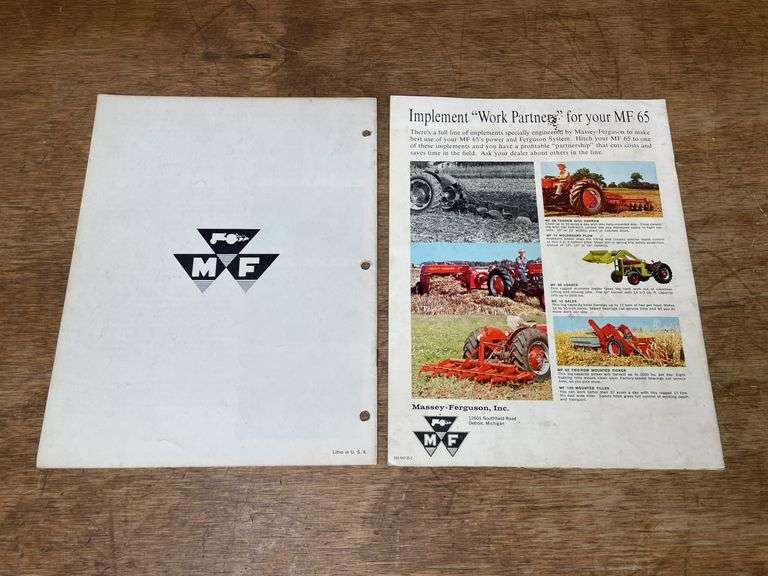 (2) MF 50 + 65 Tractor Sales Literature