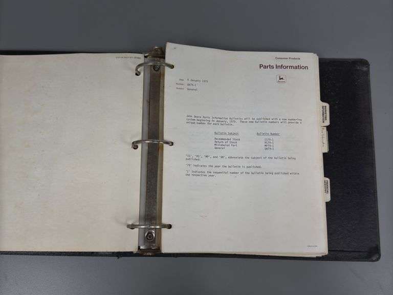 John Deere Information Library Binder For Mowers, Snowmobiles, Skid-Steers, & More