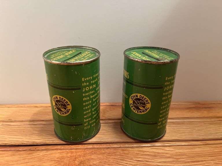 (2) 1937 John Deere Centennial Coin Bank