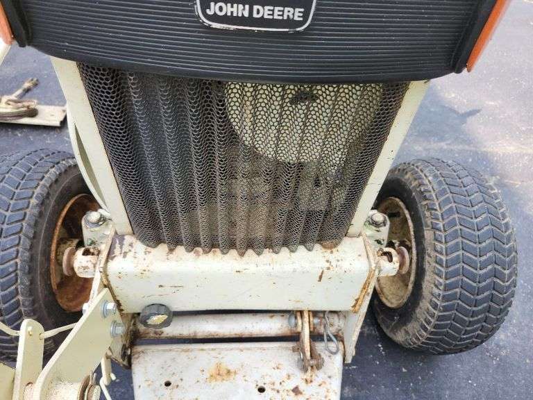 1969 John Deere 110 Patio Orange w/ Mower Deck & Front Blade