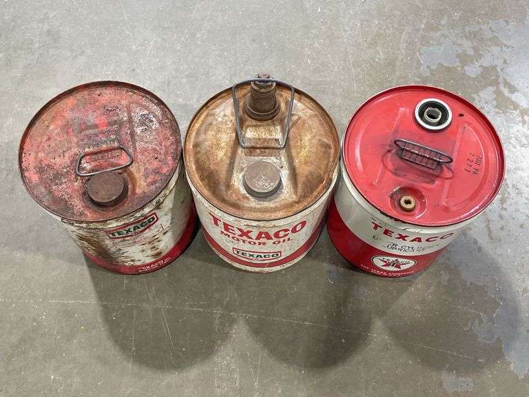 (3) Texaco Oil Cans
