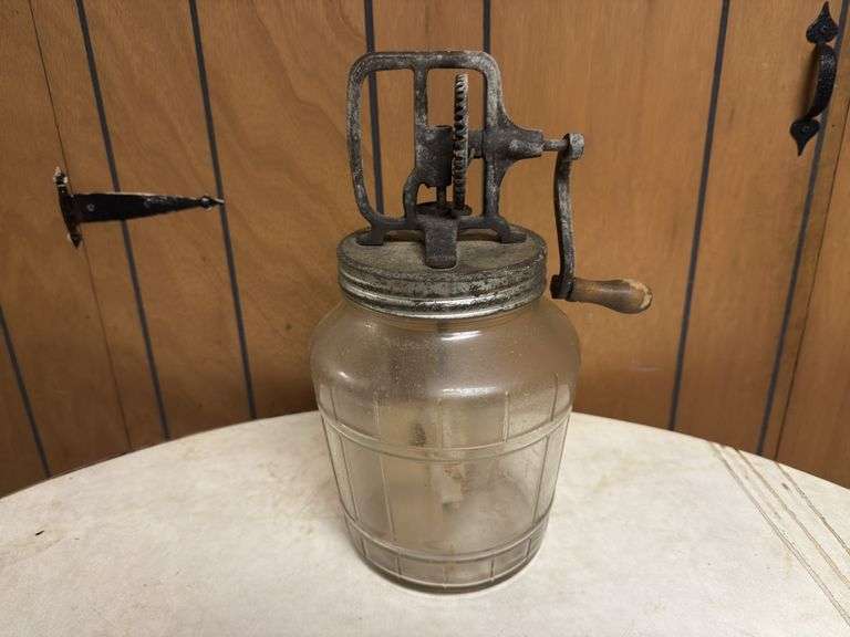 (19) Dairy Bottles and Butter Churn