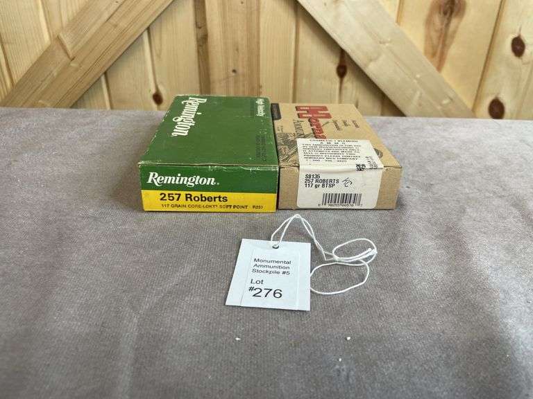 1 Box Remington 117 Gr. C-L SP, 1 Box Hornady 117 Gr. BTSP .257 Roberts