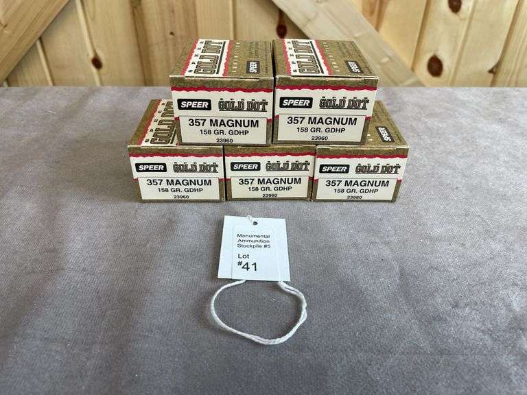 5 Boxes Speer Gold Dot 158 Gr. GDHP .357 Magnum