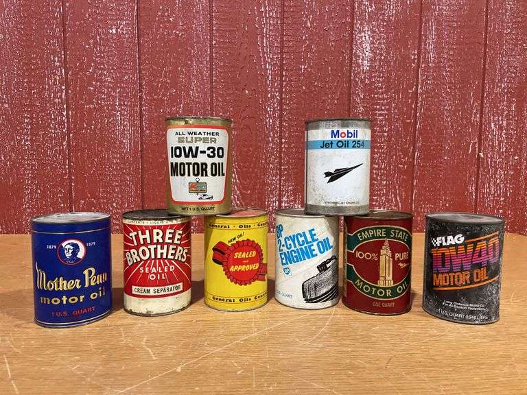 (8) Cans of Various Brands of Motor Oil image