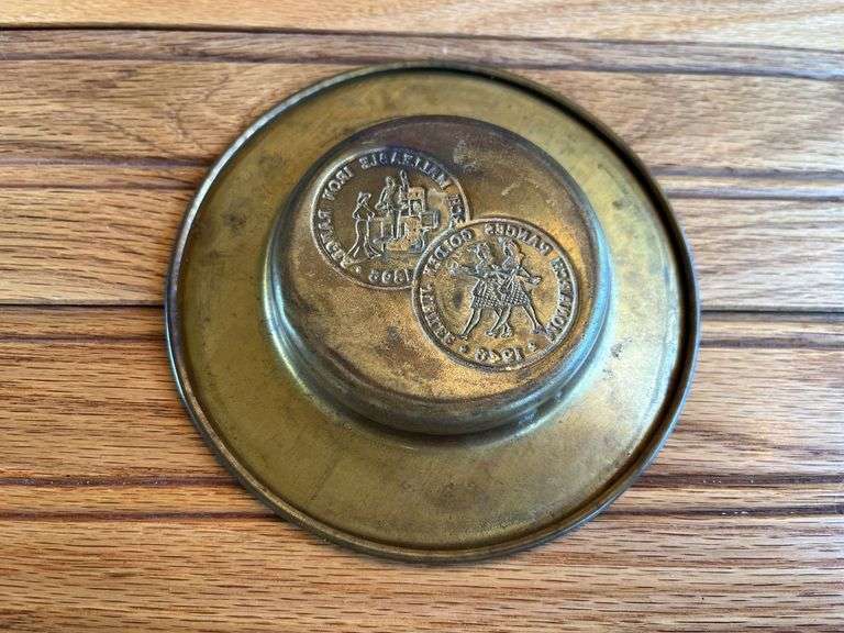 (2) Monarchs Ranges Brass Ashtrays