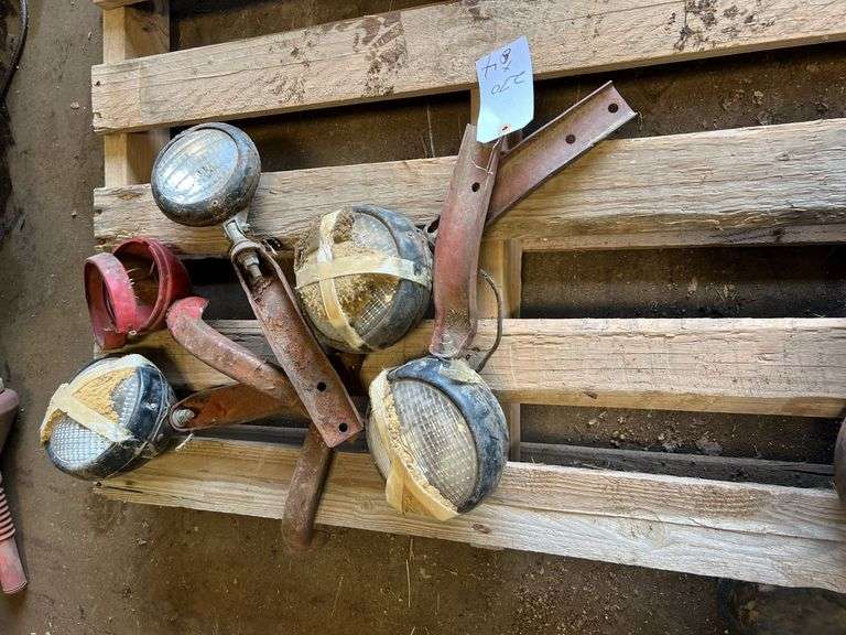 (4) Massey Harris Tractor Headlights and Parts