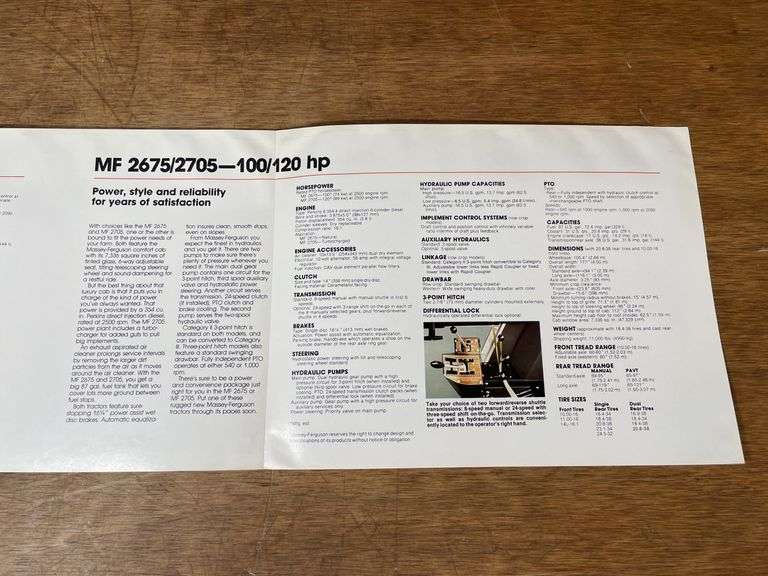 (6) Massey Ferguson Tractor Sales Literature