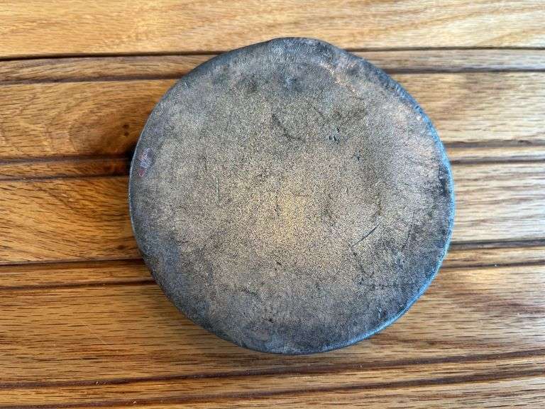 (2) Babbitt Metal Paperweights
