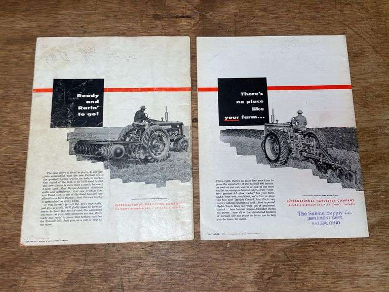 (2) Farmall 350 + 450 Sales Literature