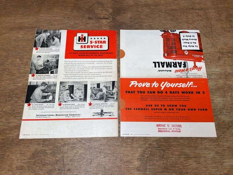 (2) IH Farmall Super M Tractor Sales Literature