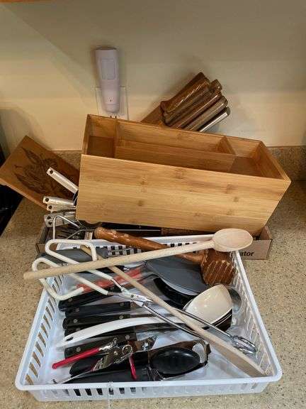 Assorted Utensils and Knife Block