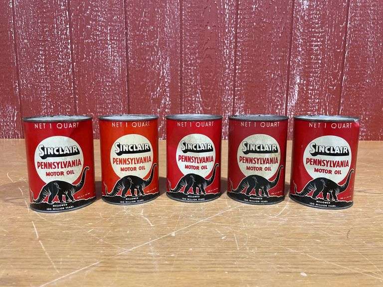 (5) 1 Quart Sinclair Pennsylvania Motor Oil Can image